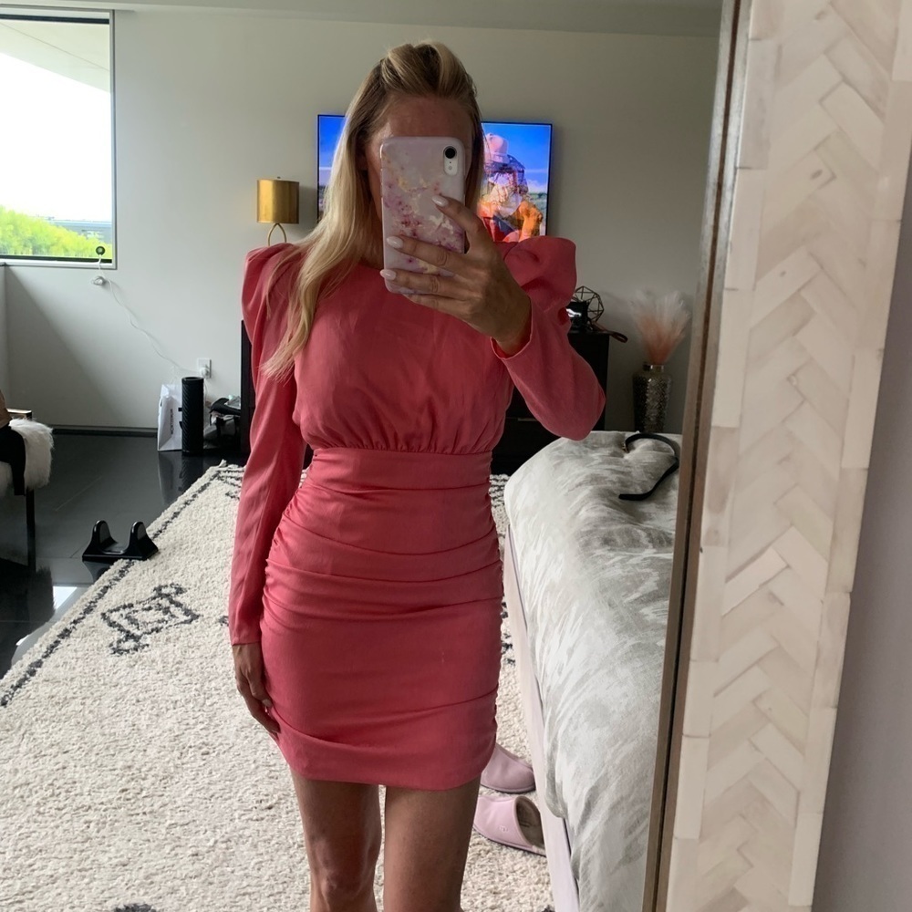 Revolve NBD Bekah Long Sleeve Ruched Mini Cocktail Dress - Picture 3 of 11